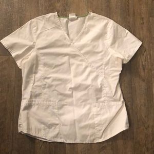 White scrub top